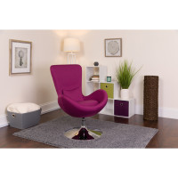 Flash Furniture Fabric Egg Series Reception-Lounge-Side Seat Chair in Magenta